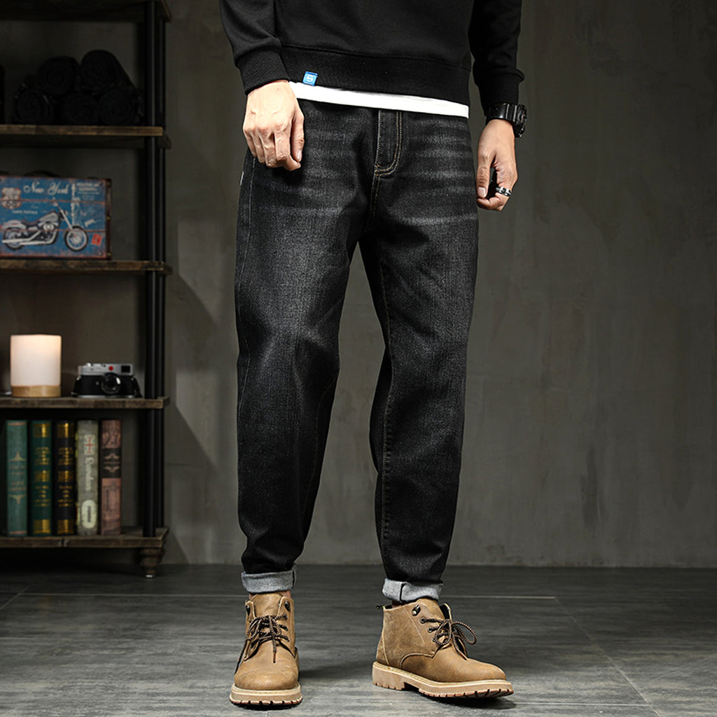 Jeans Loose Plus Fat Plus Size Harem Trousers Stretch Feet Jeans Men - enhanced image 5