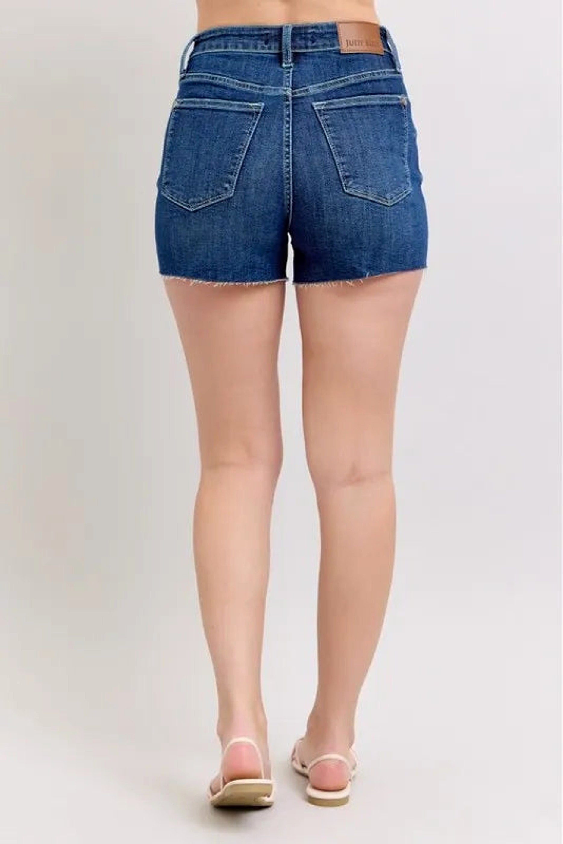 Judy Blue Full Size High Waist Criss-Cross Waistband Denim Shorts Plus Size - enhanced image 5