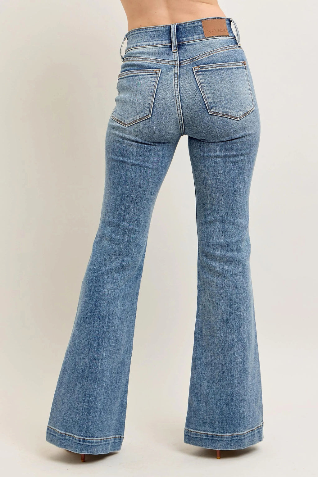 Judy Blue Full Size High-Waist Flare Denim Jeans with Front Seam Detail Plus Size - enhanced image 5