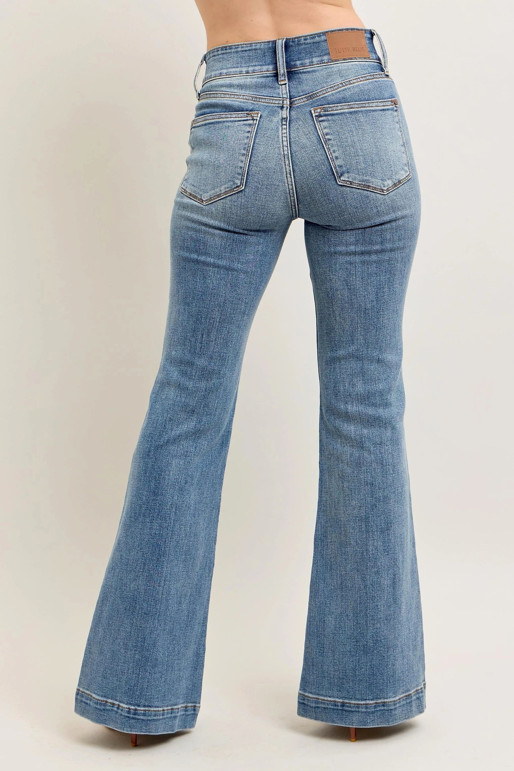 Judy Blue Full Size High-Waist Flare Denim Jeans with Front Seam Detail Plus Size - enhanced image 5
