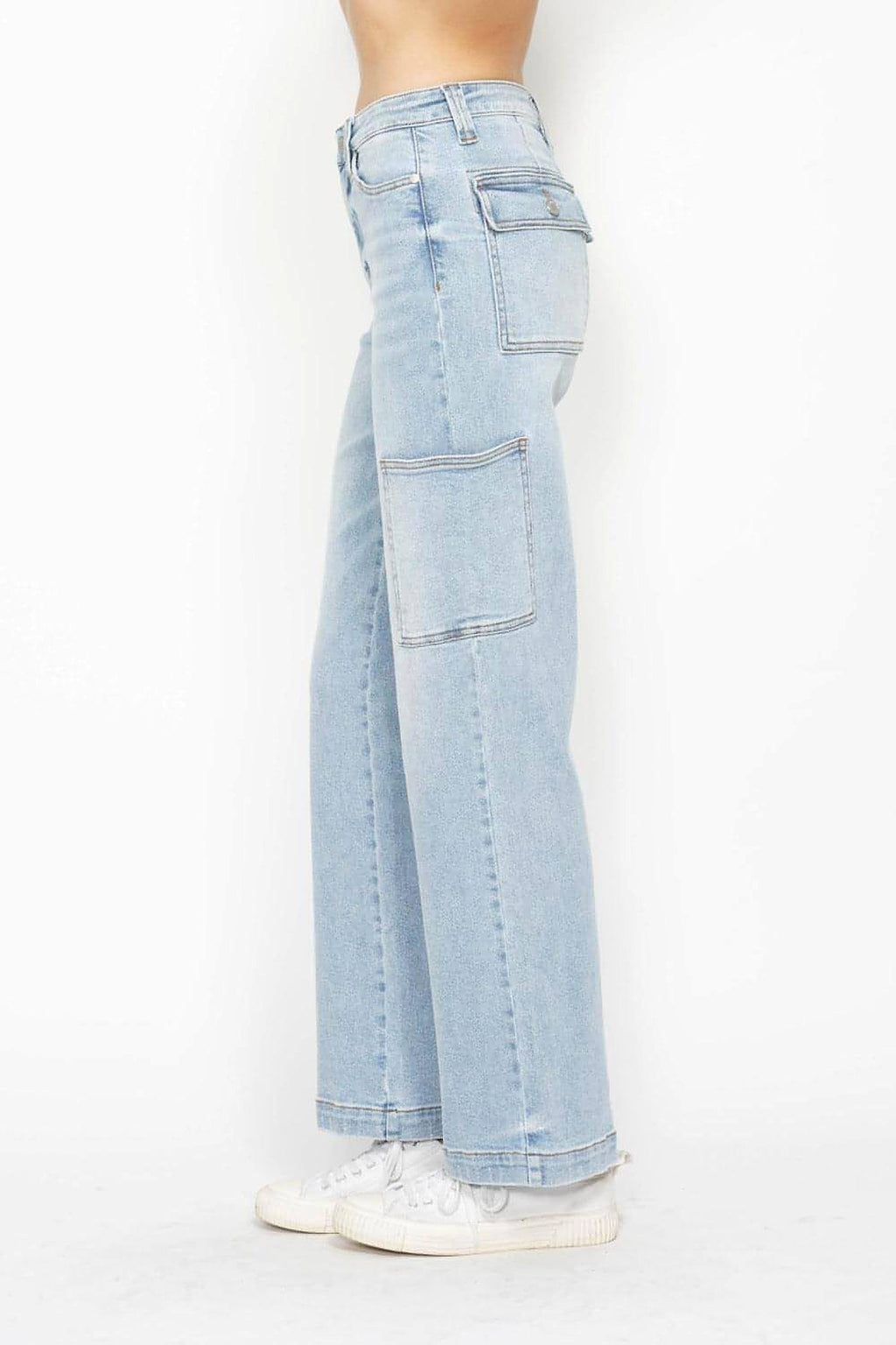 Judy Blue Full Size High Waist Straight Cargo Jeans - enhanced image 5