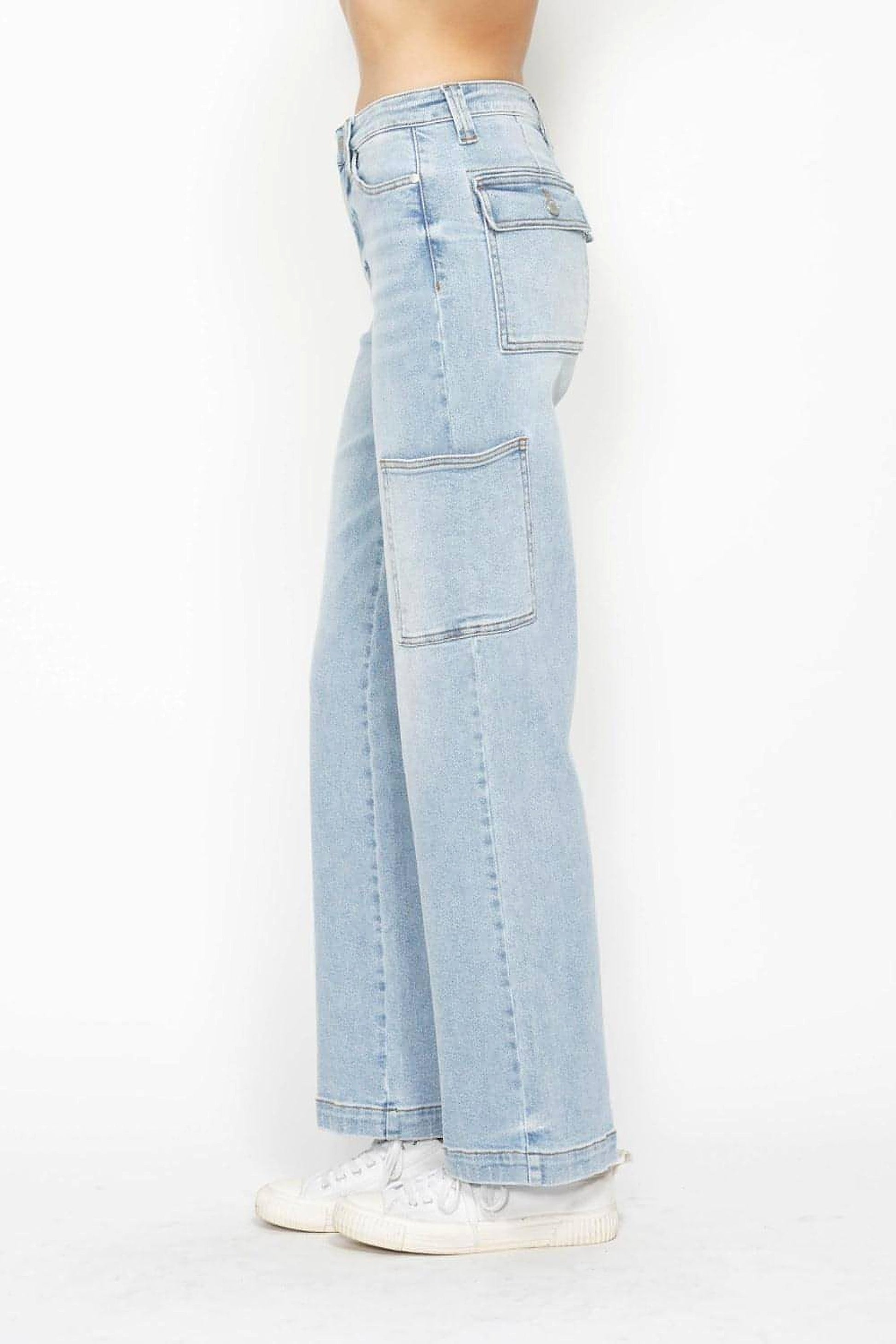 Judy Blue Full Size High Waist Straight Cargo Jeans - enhanced image 5