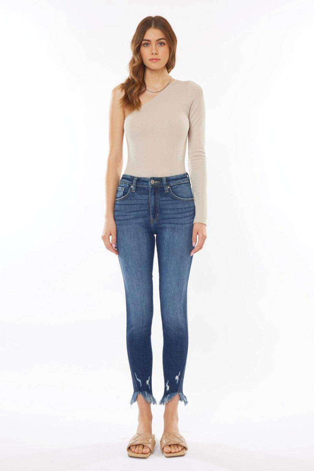 Kancan Raw Hem High Waist Cropped Jeans - enhanced image 5