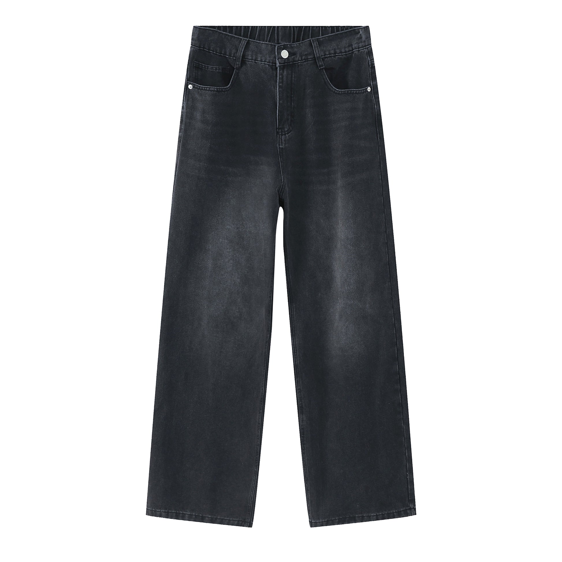Korean Version Loose Elastic Waist Straight Casual Jeans For Men - enhanced image 5
