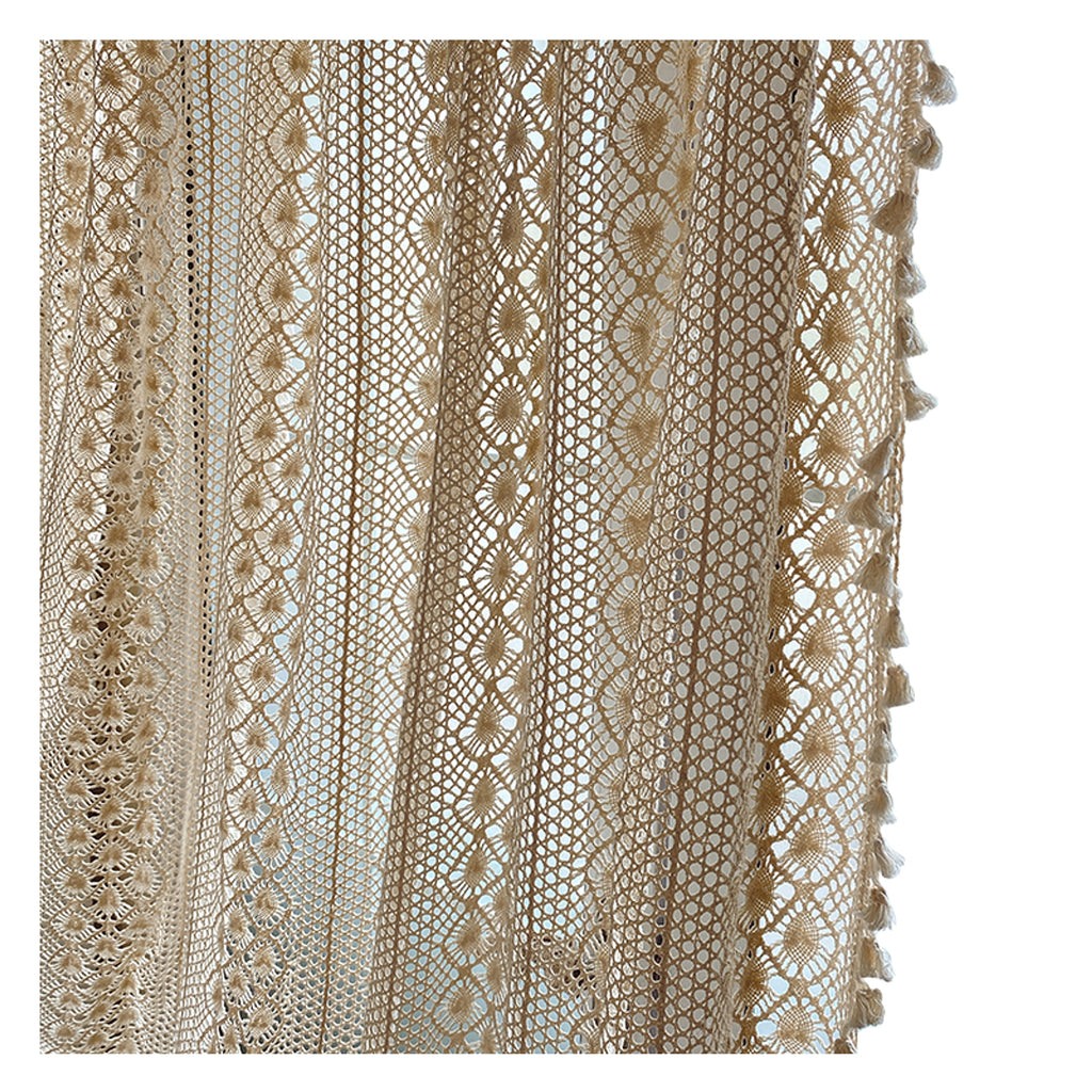 LaceHarvest™ – Cotton Hemp Crochet Curtain in Rustic Farmhouse Style - enhanced image 5