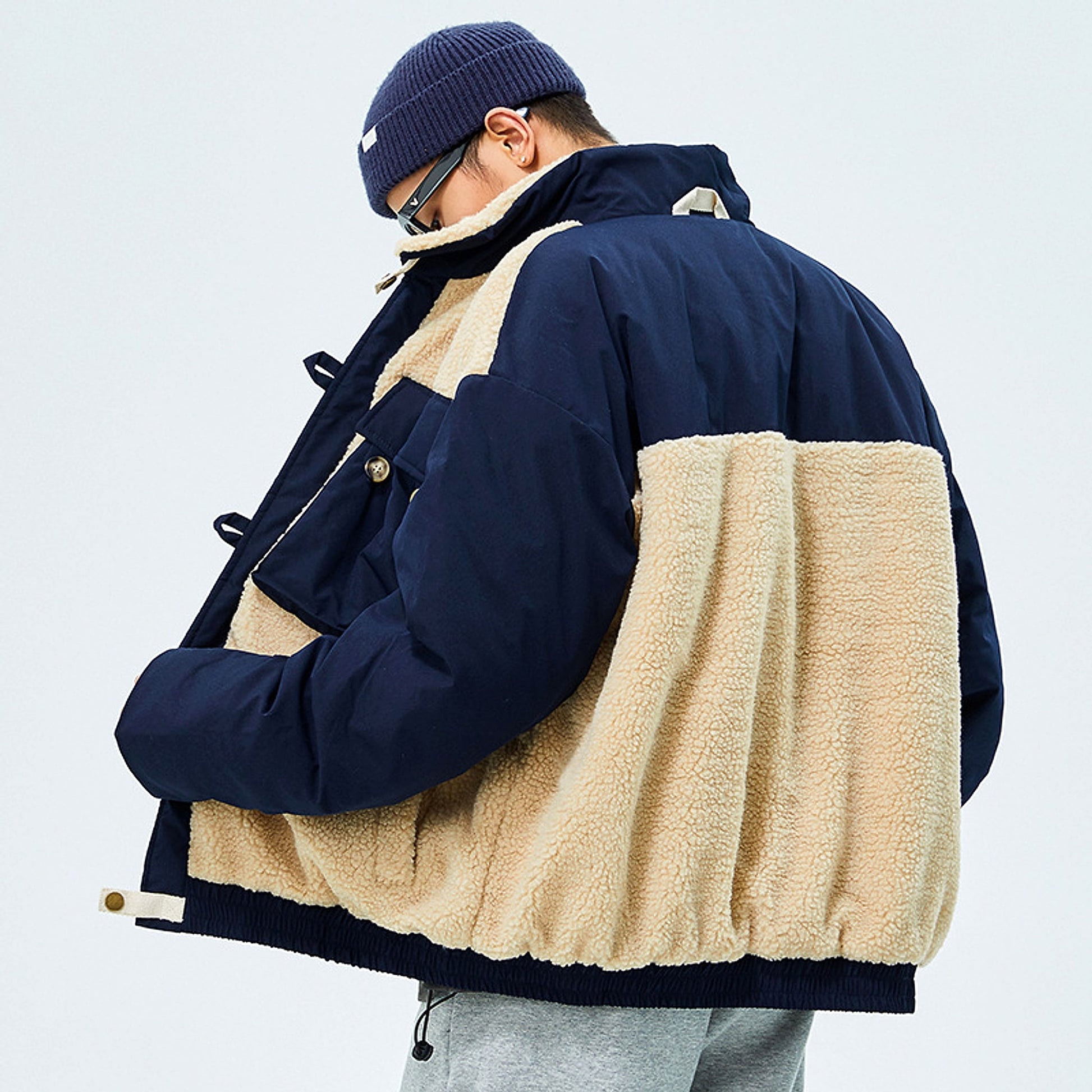 Lamb Wool Color Matching Cotton Suit Men's Fashion Brand - enhanced image 5