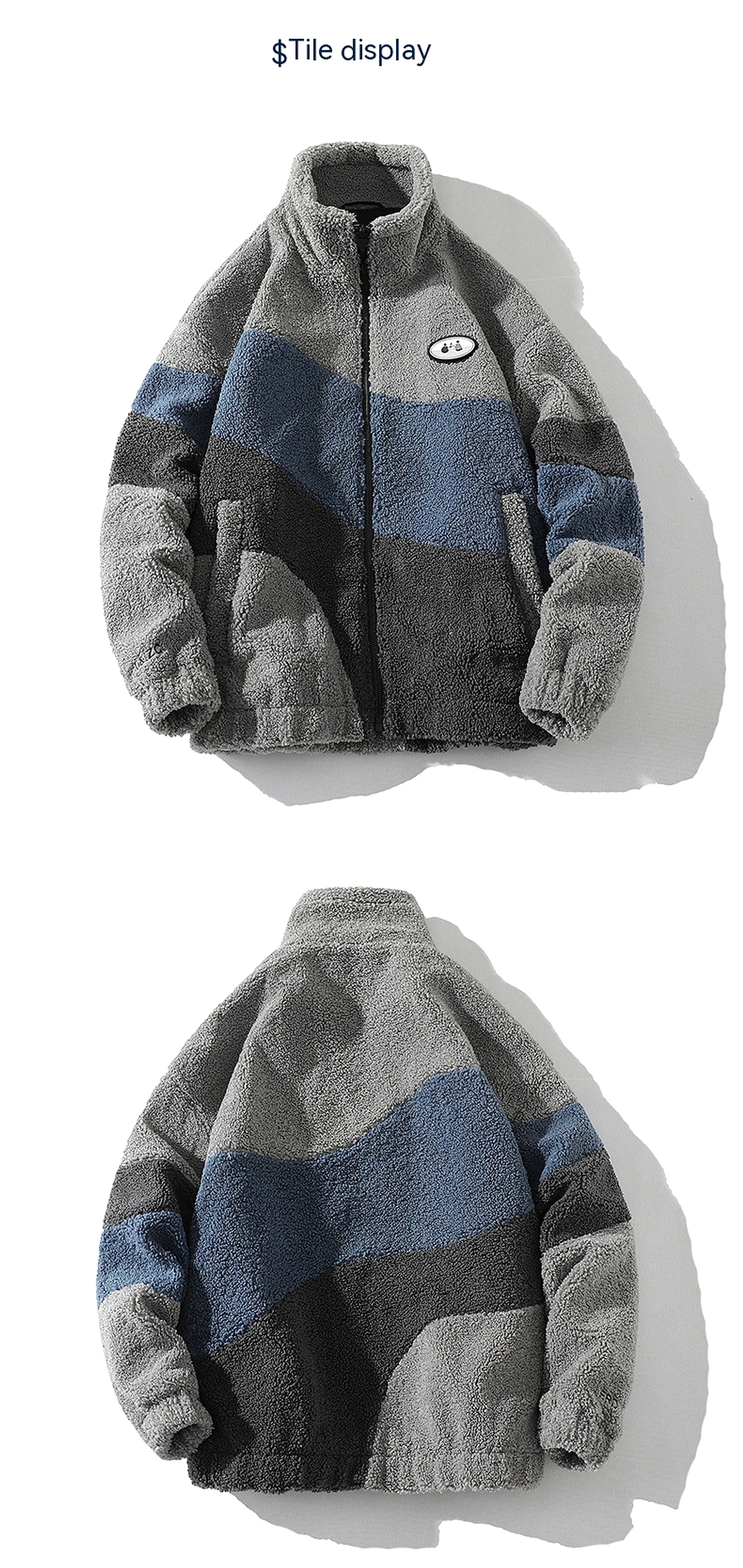 Lambswool Stand Collar Jacket Men - enhanced image 5