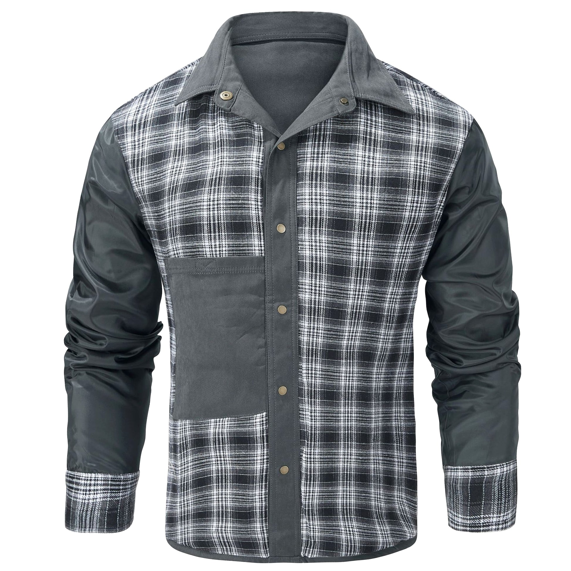 A.1 Lapel Plaid Flannel Casual Retro Western Style Jacket Men - enhanced image 5