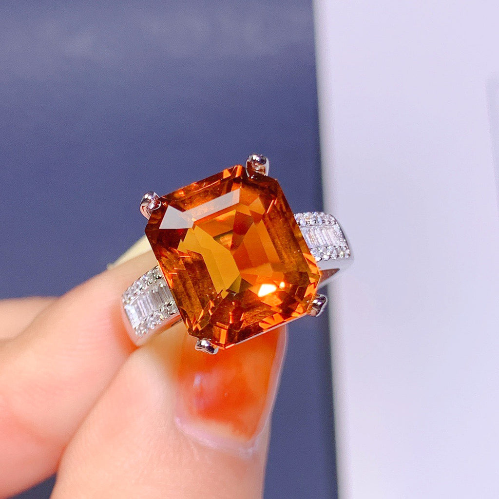 Large GrLuxeJewels™ – FireCrown Citrine Ring - enhanced image 5