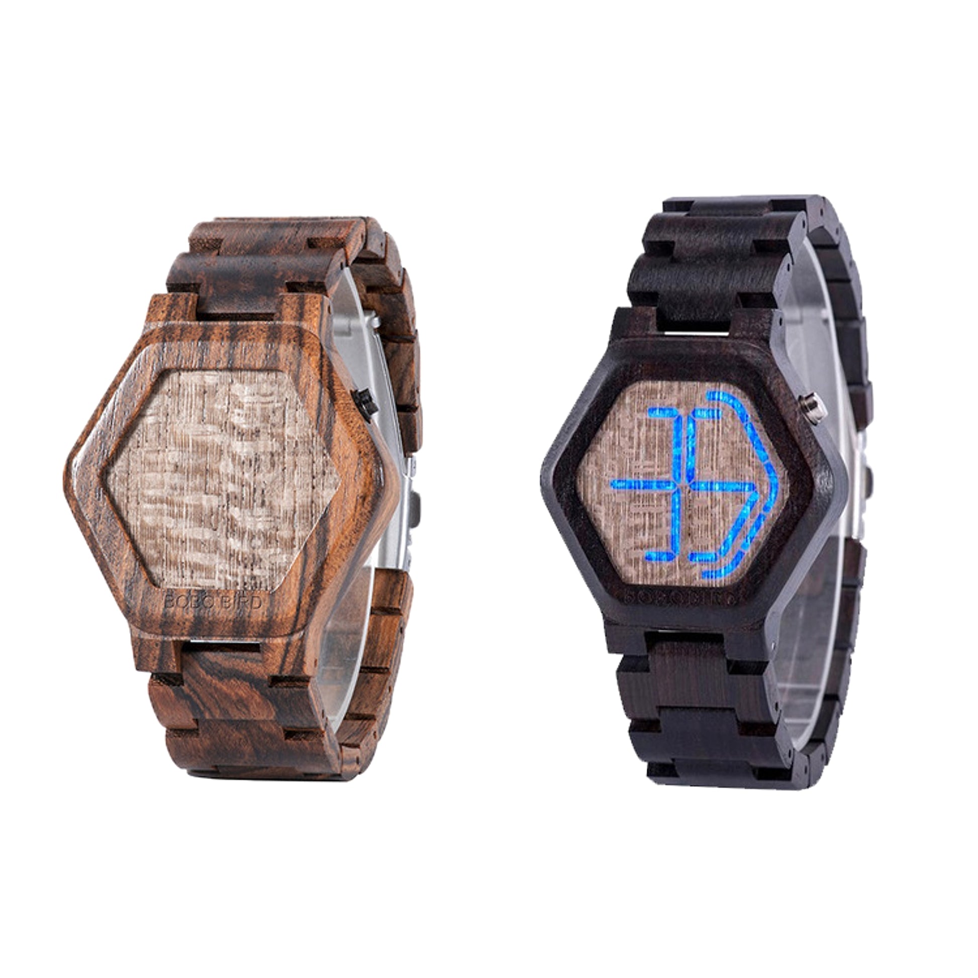 Z. LED Display Wooden Watch Men Wristwatches Wood Night Vision - enhanced image 5