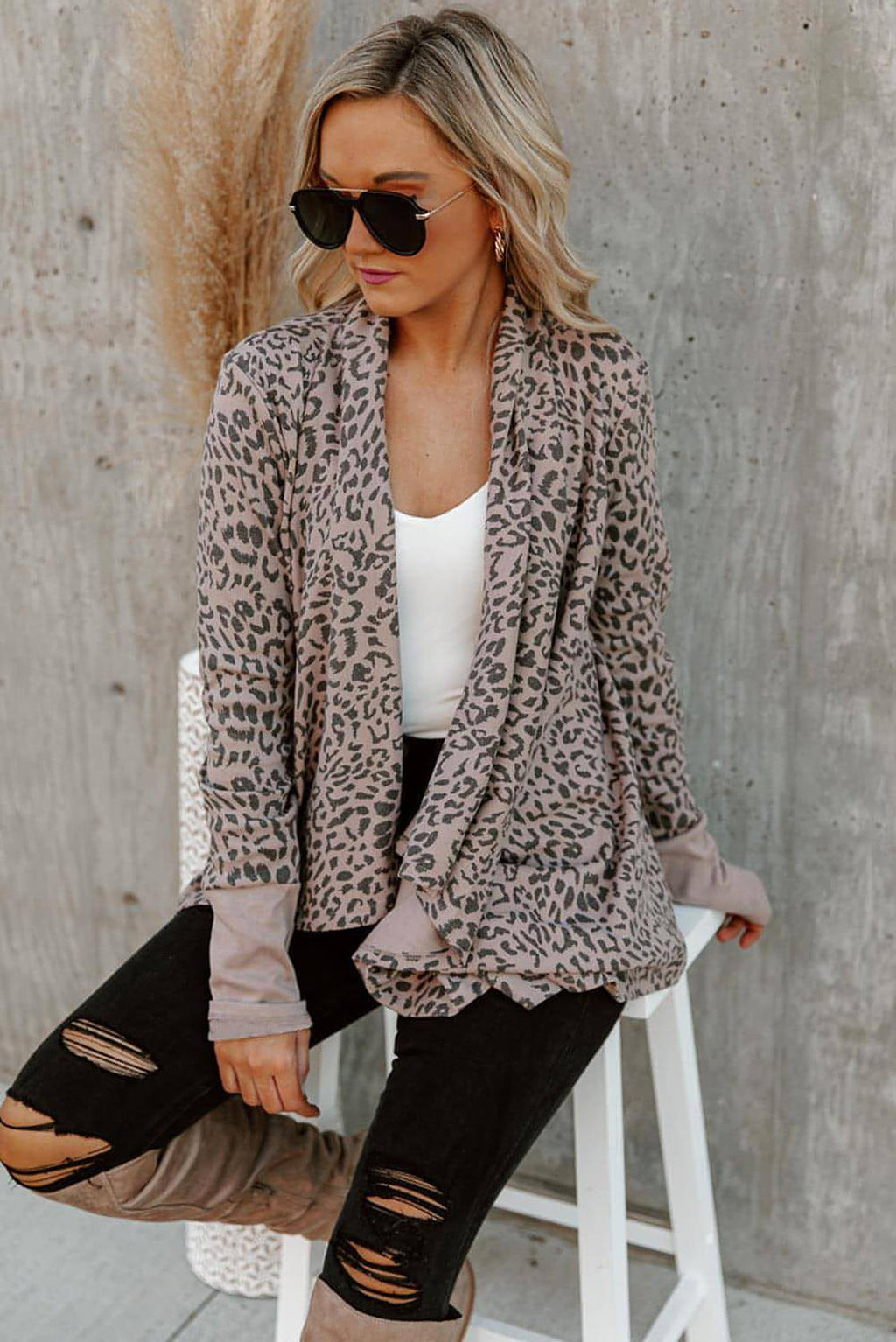 Leopard Open Front Cardigan - enhanced image 5