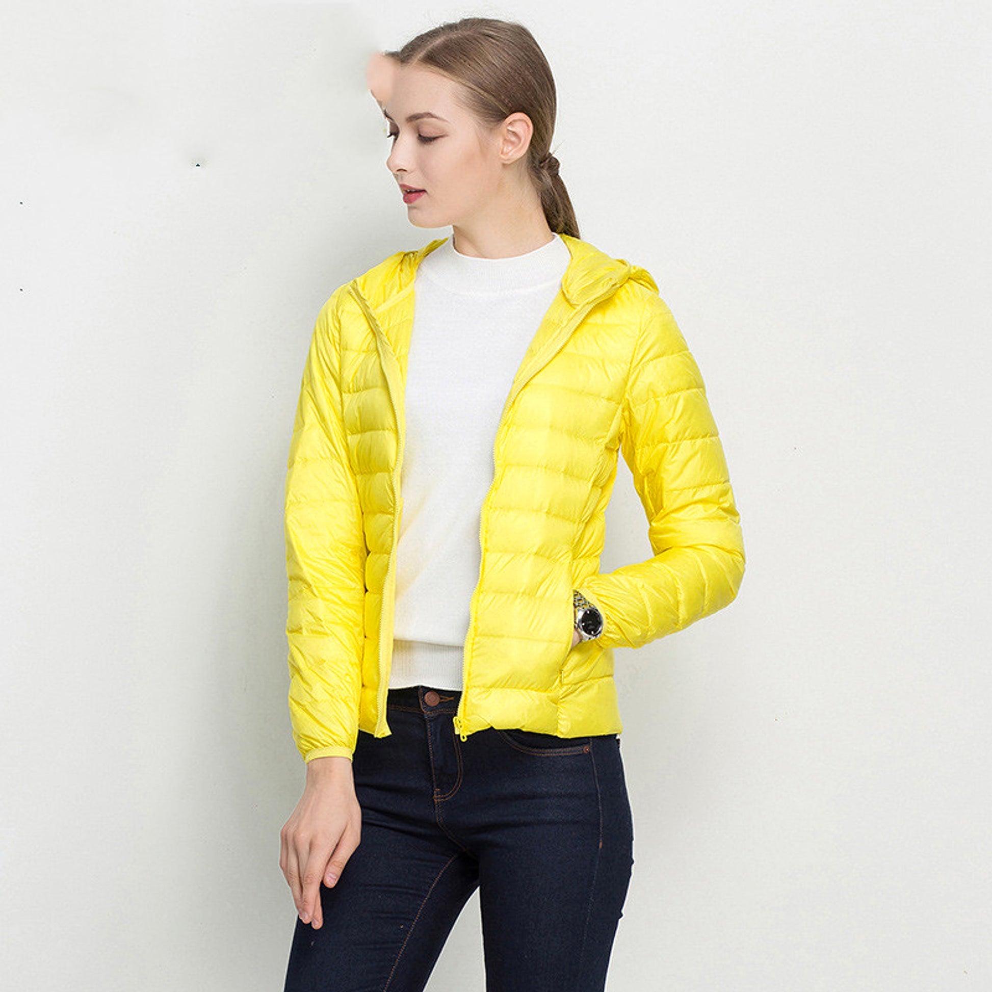 Lightweight Down Jacket Women Short Hooded Super Lightweight - enhanced image 5