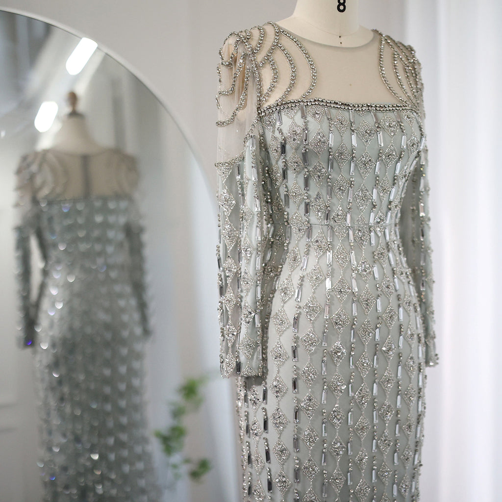 A Long Sleeve Long Slim Fishtail Dress - enhanced image 5