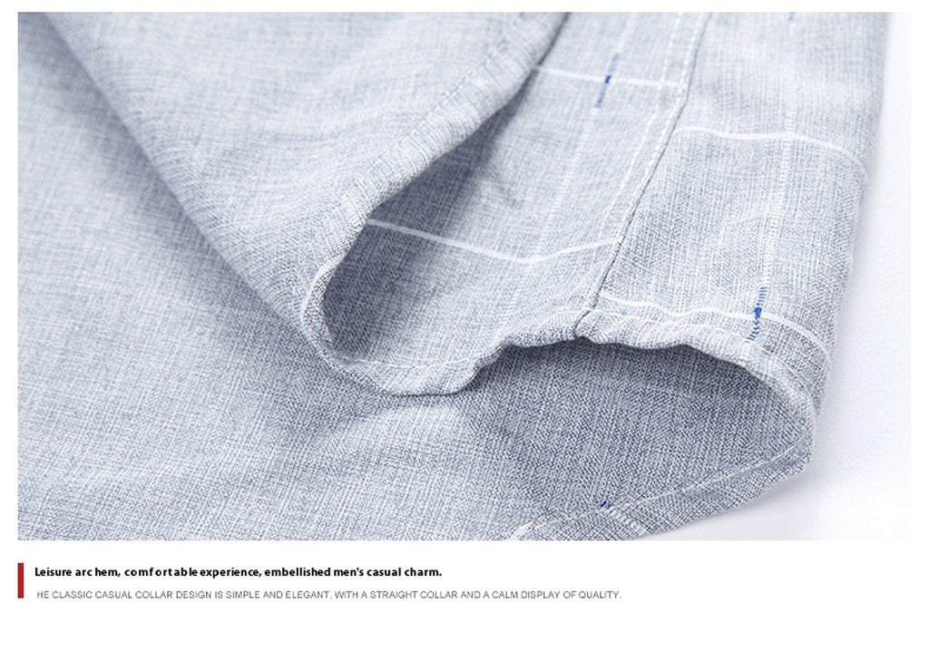 Long-sleeve Middle-aged Loose Spring Business Casual Imitation Cotton And Linen Men's DressShirt - enhanced image 5