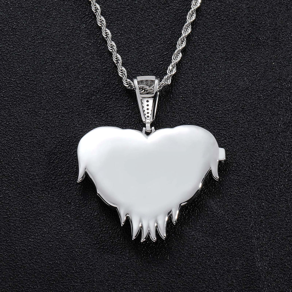 LoveShell™ – Custom Clamshell Heart Photo Pendant | Iced Out Zircon Necklace - enhanced image 5