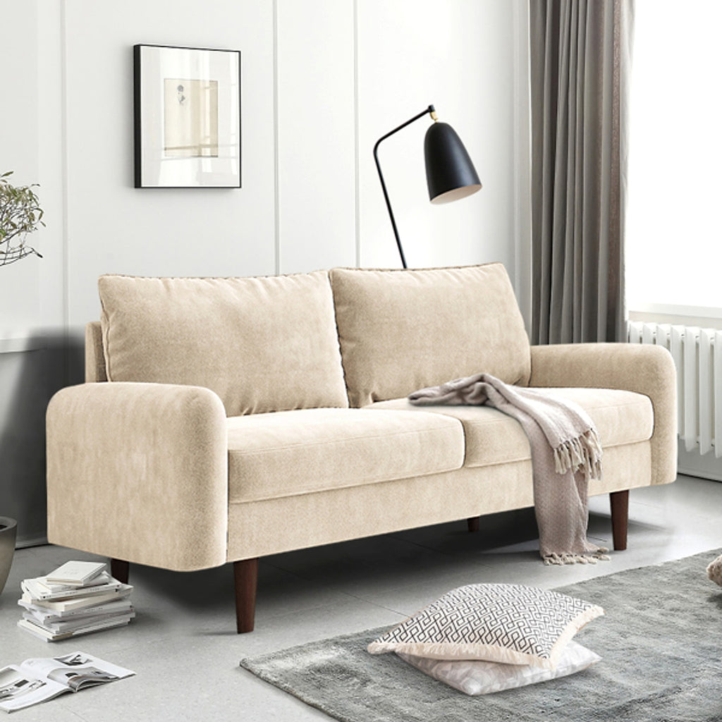 LuneluX_Home – 56.3" Velvet Round Arm Apartment Sofa - enhanced image 5