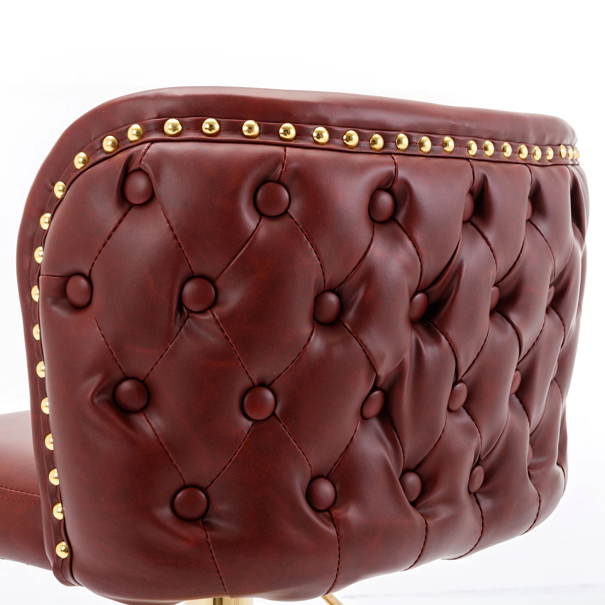 LuneluX_Home – Modern PU Leather Swivel Barstools (Set of 2, Burgundy) - enhanced image 5