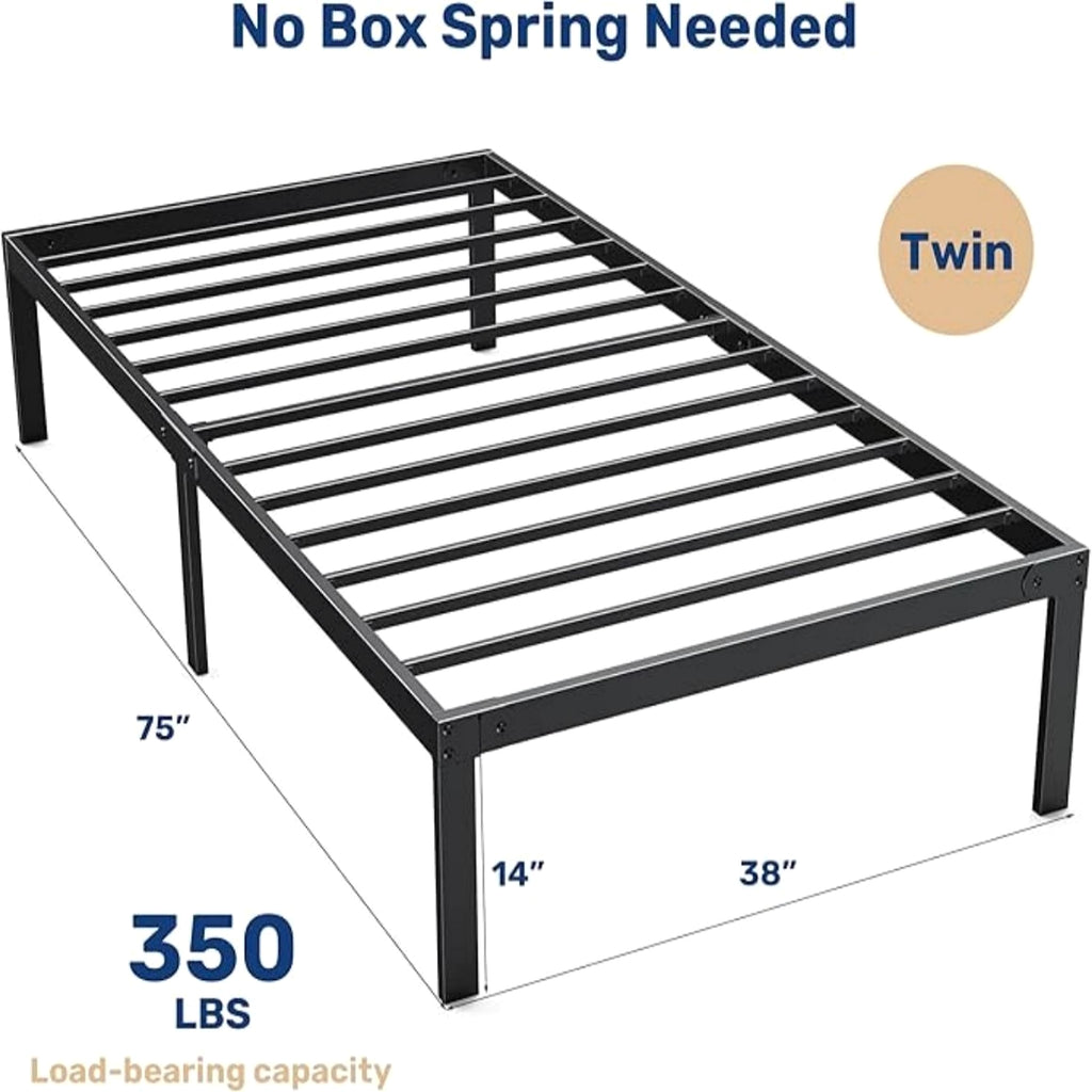 LuneluX_Home – Urban Metal Bedframe 90 × 190 cm - enhanced image 5