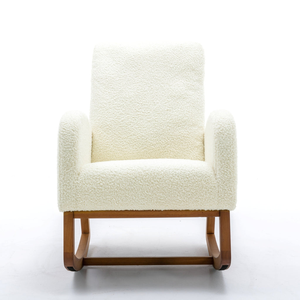 LuneluX_Home – "White Teddy" Rocking Lounge Chair - enhanced image 5