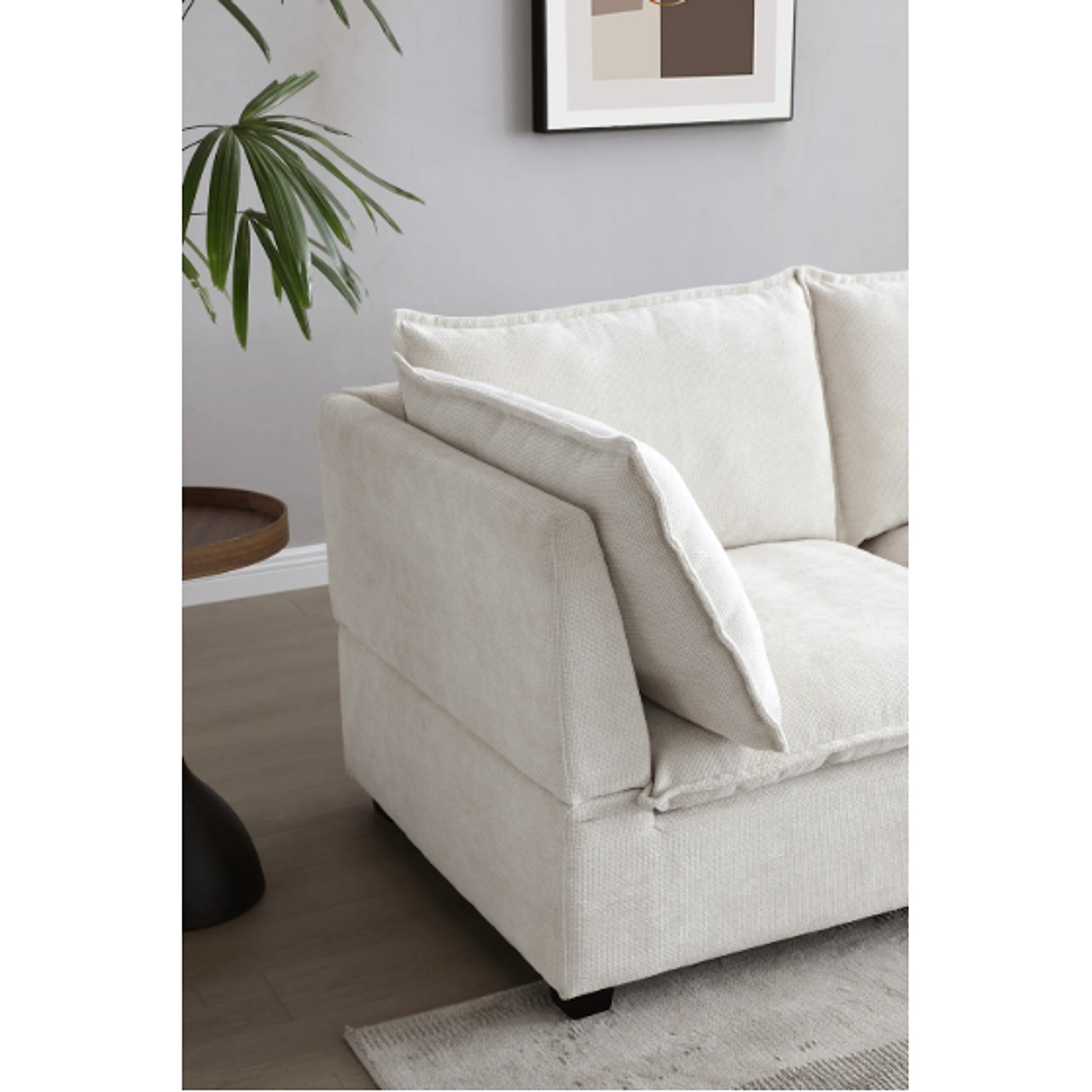 LuxeCasa™ – Modular Linen Sectional Sofa with Convertible Ottoman (US Warehouse) - enhanced image 5