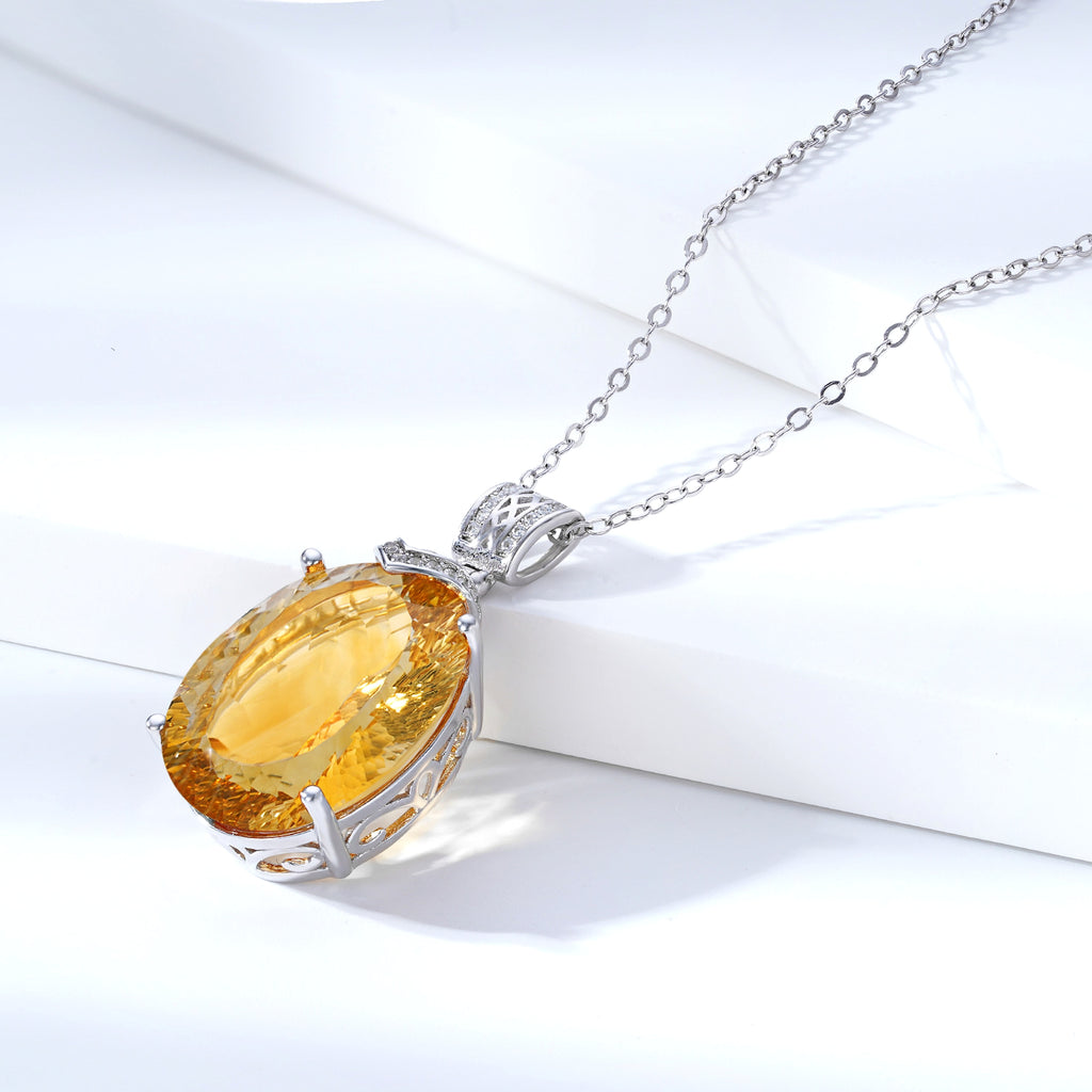 LuxeJewels™ – Solaris Gemdrop Citrine Pendant Necklace - enhanced image 5