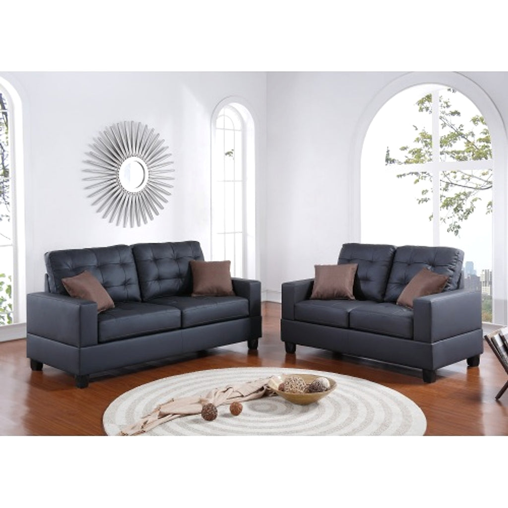 LuxeLiving™ – 2‑Piece Faux Leather Sofa Set with Pillows (US Warehouse) - enhanced image 5