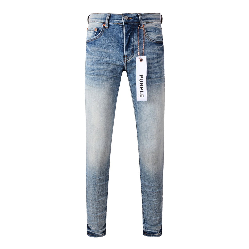 Men’s High-Street Blue Patch Jeans – Urban Style with a Vintage Twist - enhanced image 5