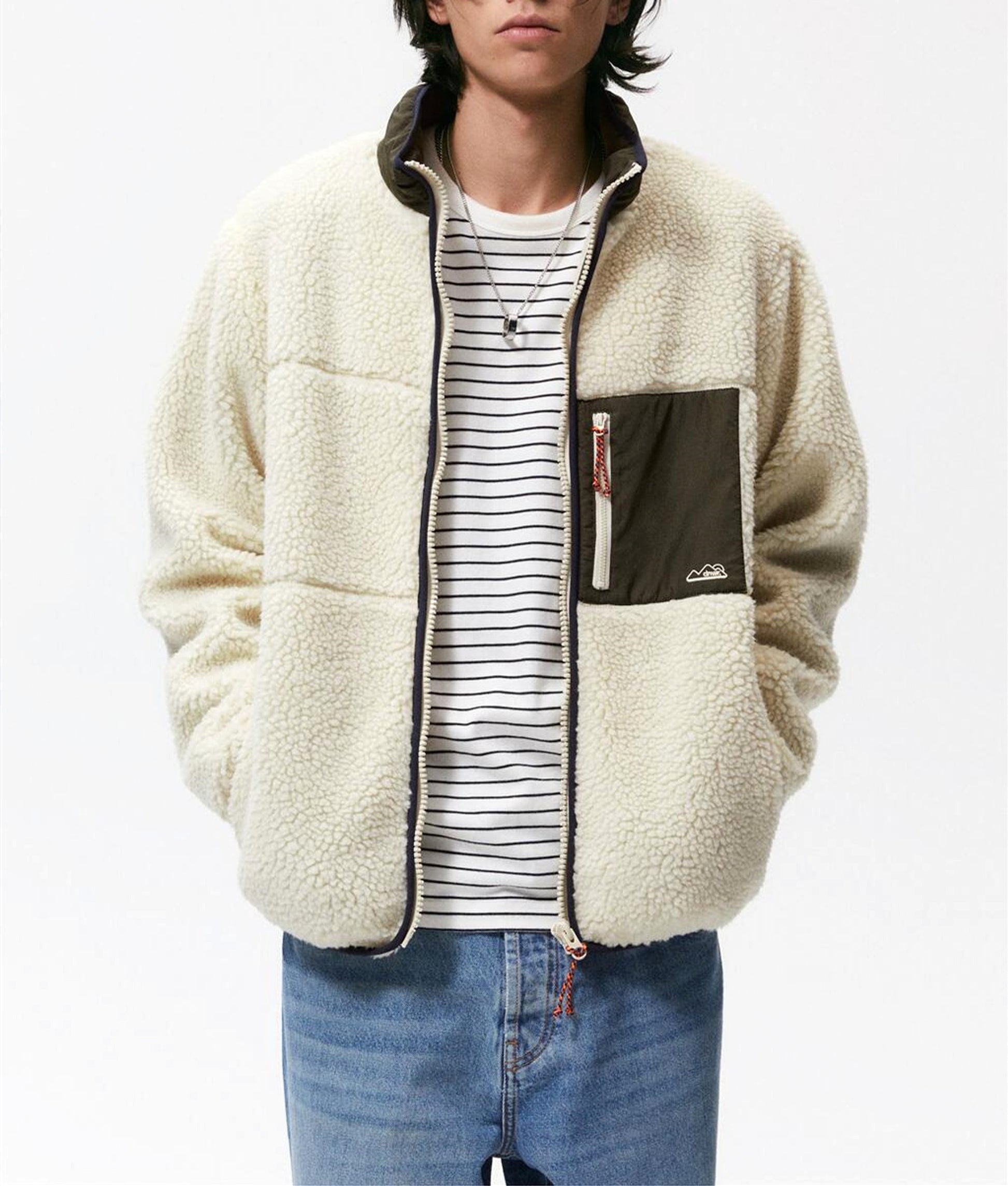 Men's Autumn And Winter Stitching Fleece Jacket Coat - enhanced image 5