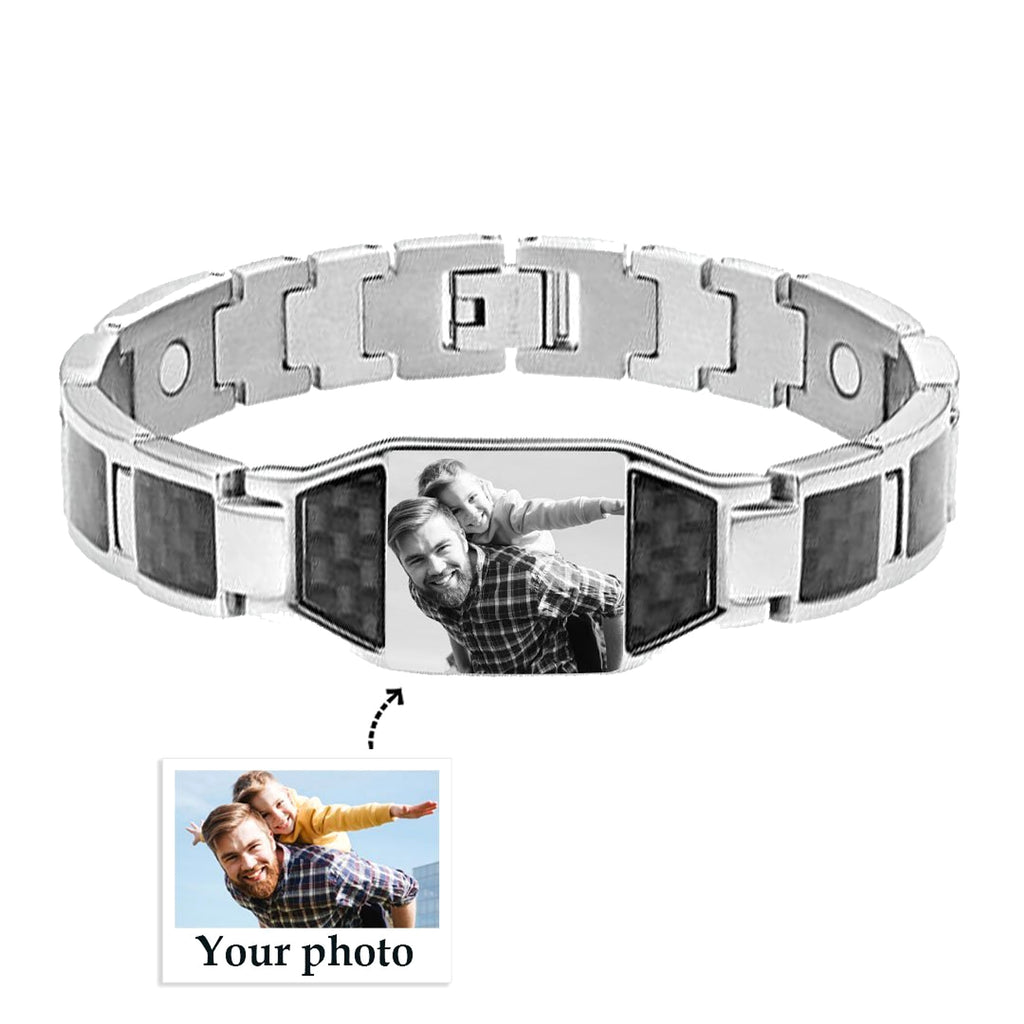 Men's Bracelet Magnet Carbon Fiber Titanium Steel - enhanced image 5