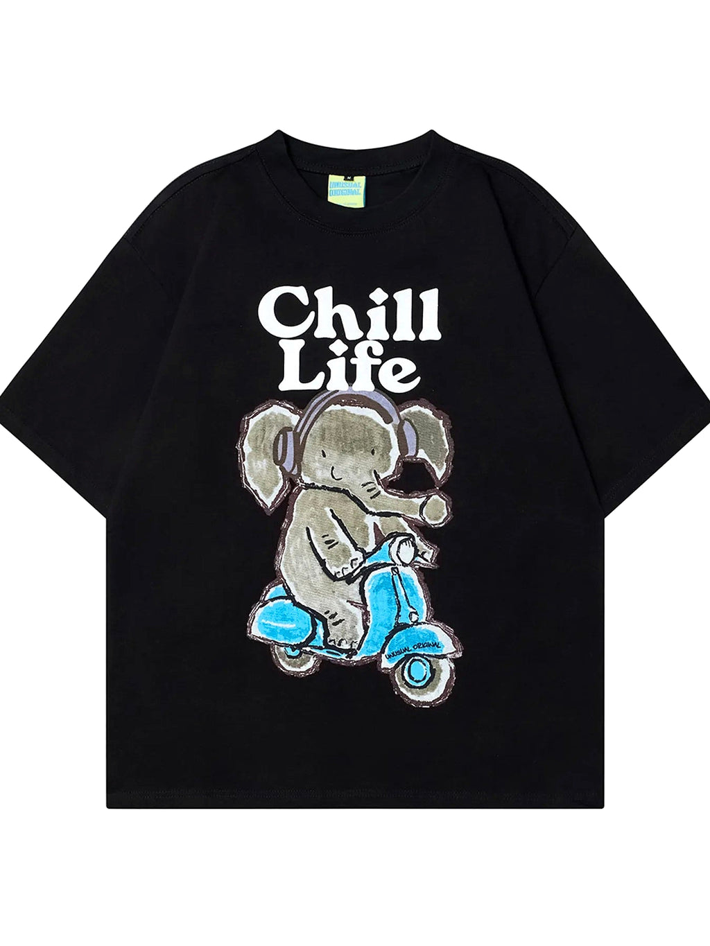 Men's Casual Elephant Graphic Short Sleeve Oversized T-Shirt - enhanced image 5