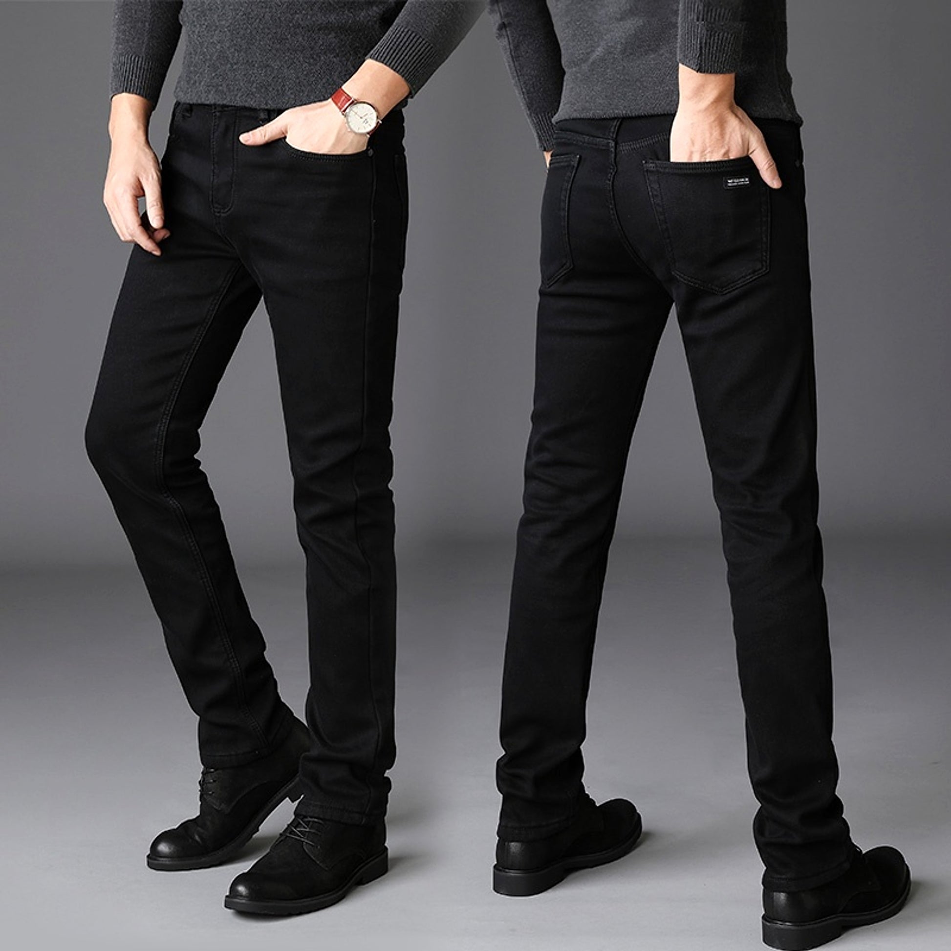 Men's Casual Loose Straight High Stretch Jeans - enhanced image 5