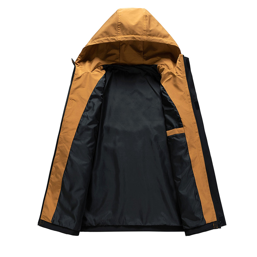 Men's Colorblock Hooded Loose Jacket Coat - enhanced image 5