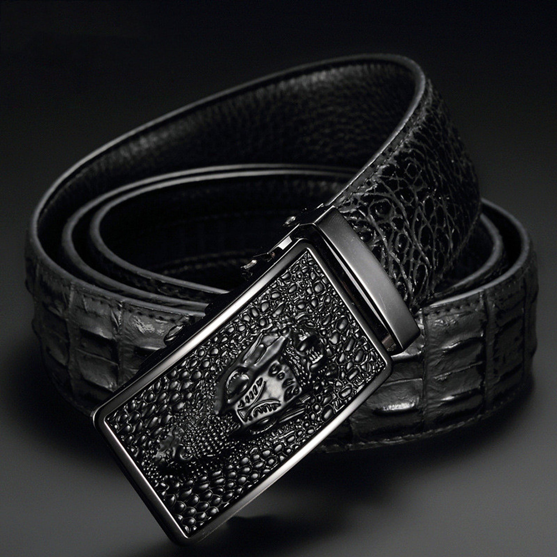 Men's Cowhide Automatic Buckle Waist Belt - enhanced image 5