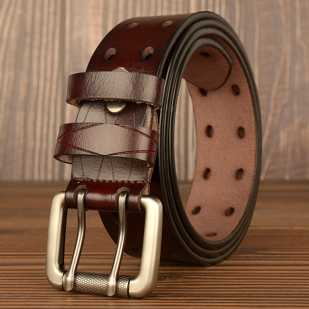 Men's Double Pin Buckle Casual Belt - enhanced image 5