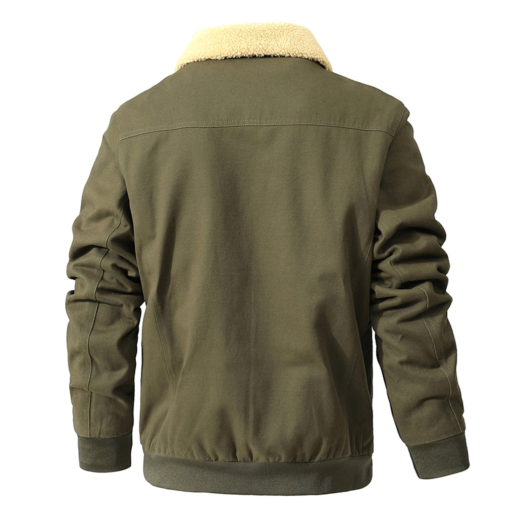 Men's Fashion Casual Fleece-lined Washed Coat - enhanced image 5