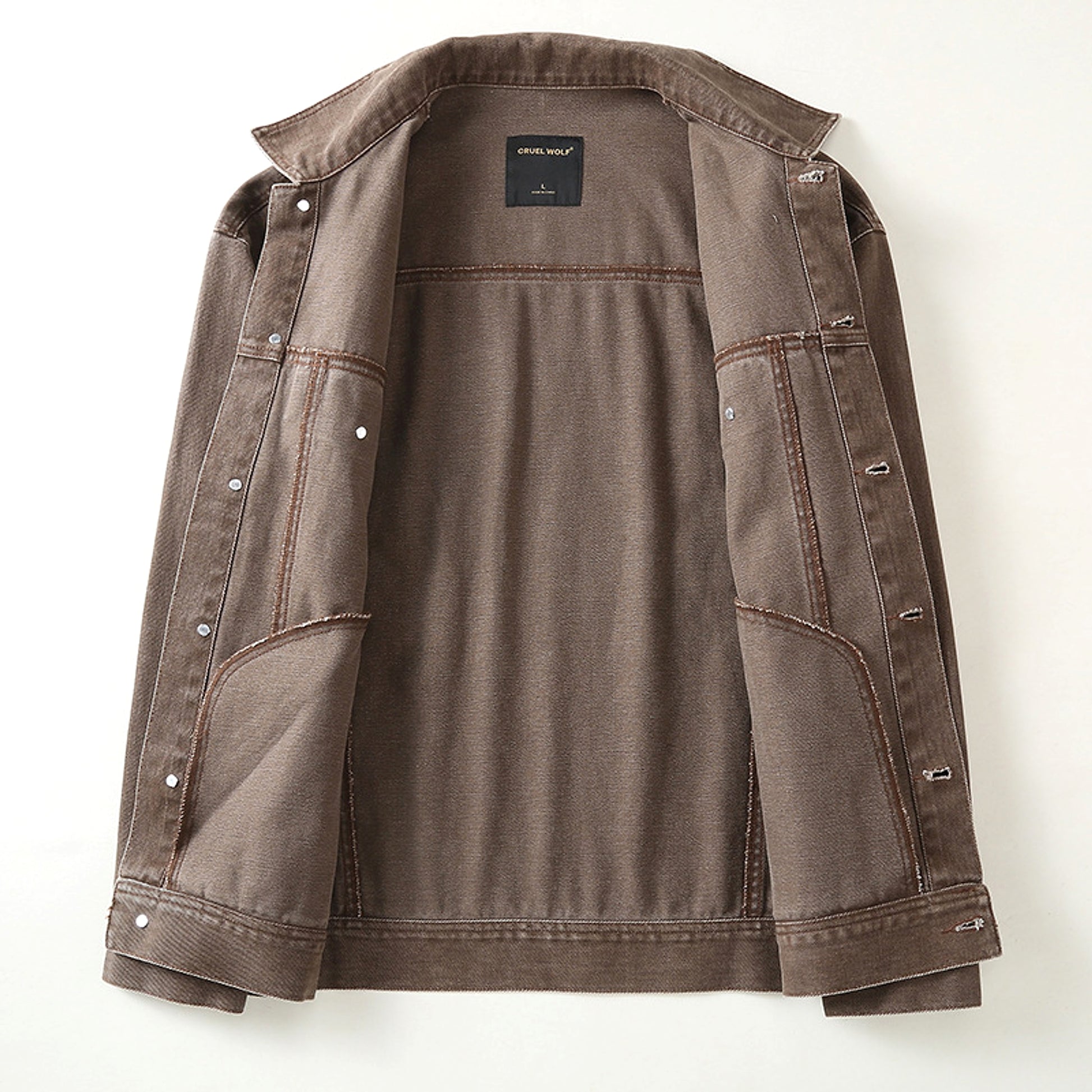 Men's High Street Loose-fitting Workwear Jacket Polo Collar Top Cotton - enhanced image 5