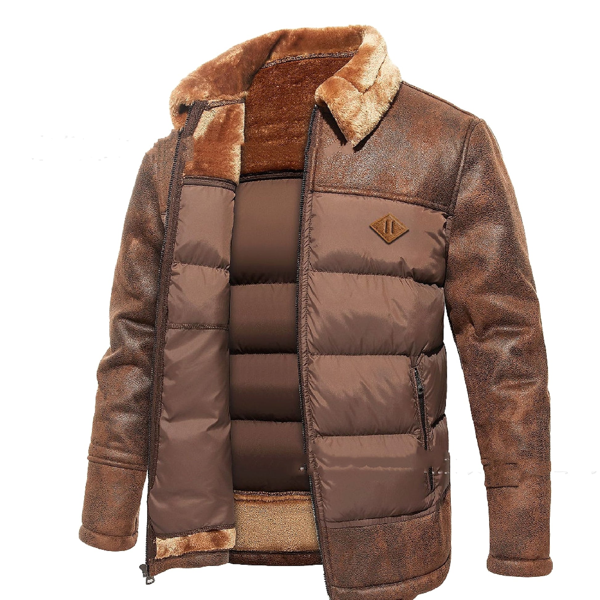 AeroFur™ – Men's Faux Fur-Lined Aviator Jacket - enhanced image 5