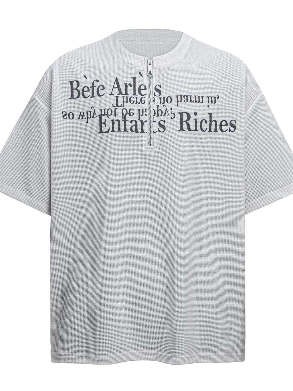 Men's Letter Quarter Zip Short Sleeve T-Shirt - enhanced image 5