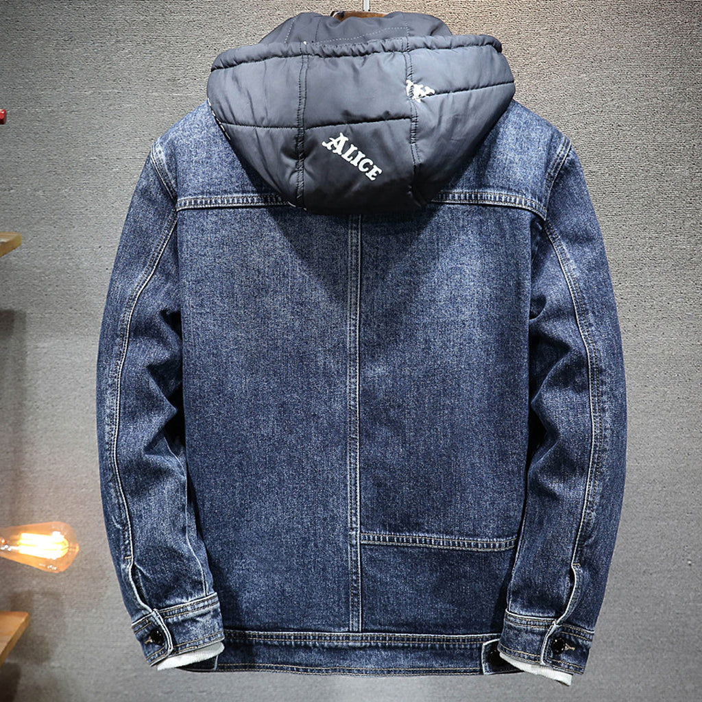 Men's Loose Hooded Thickened Fleece Jacket - enhanced image 5