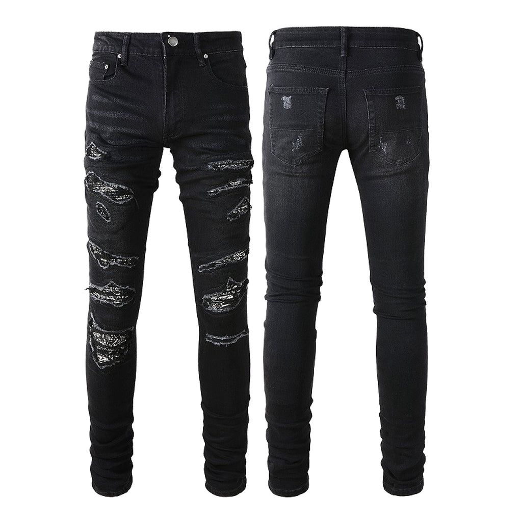 Men's Paisley Patch Street Jeans - enhanced image 5
