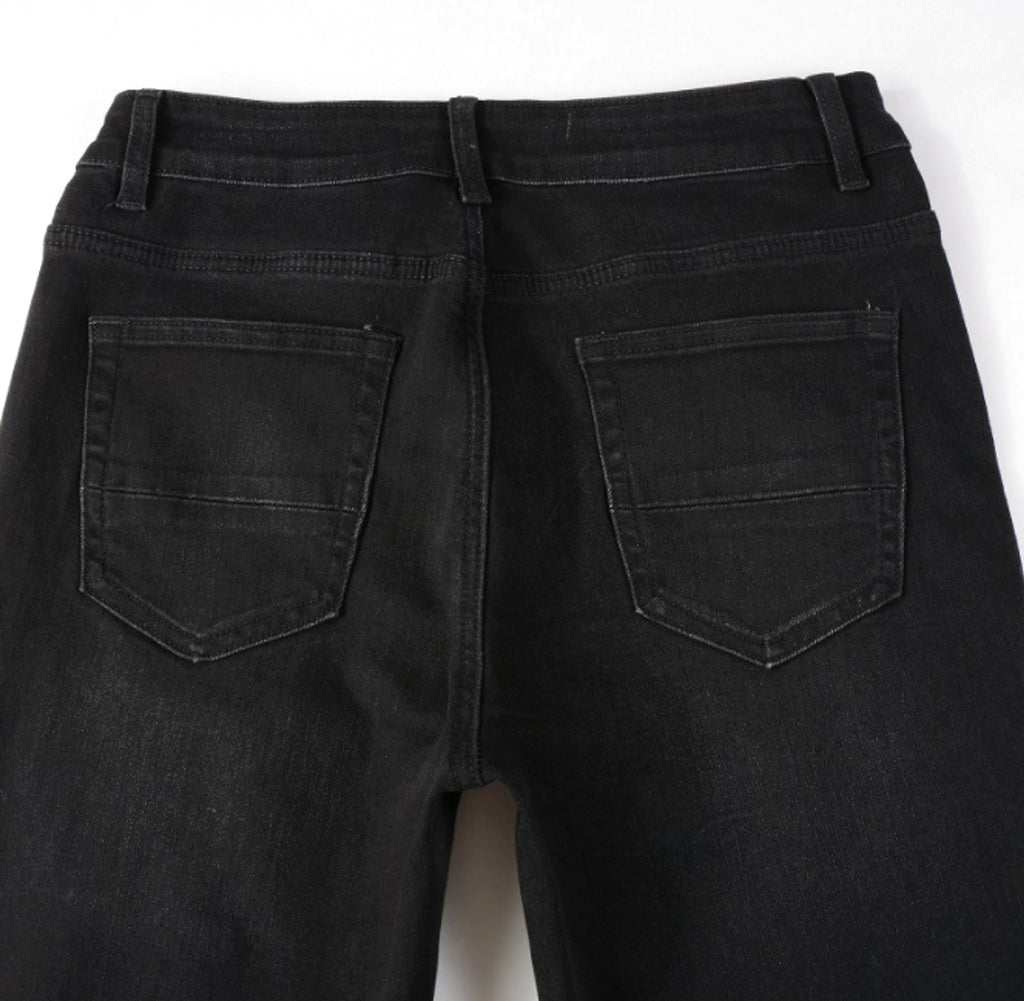 Men's Patch Fitted Distressed Jeans - enhanced image 5