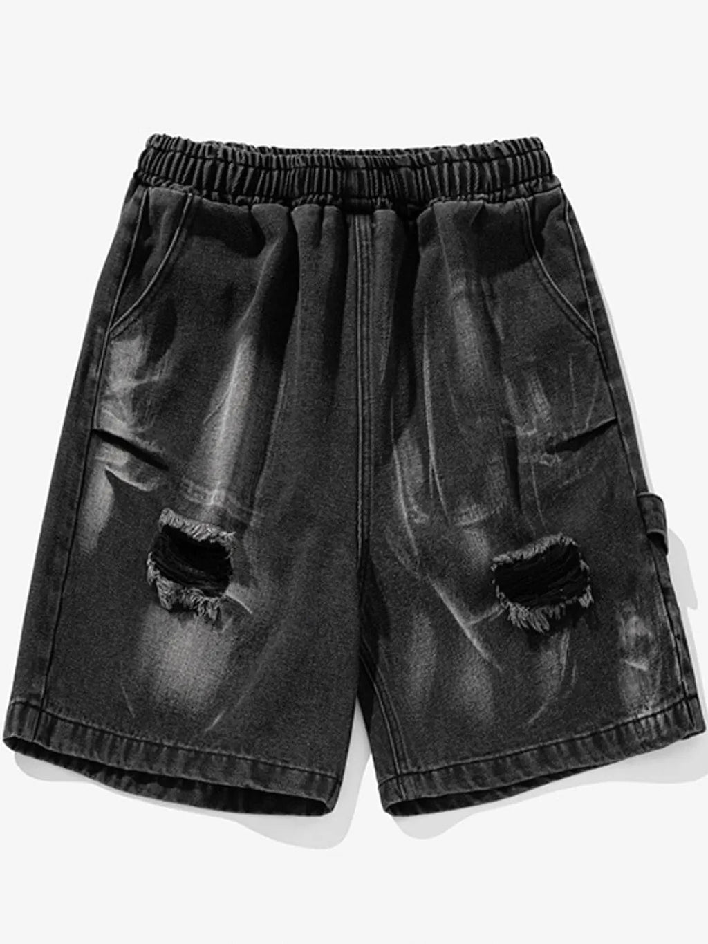 Men's Plus Size Distressed Cargo Denim Shorts - enhanced image 5