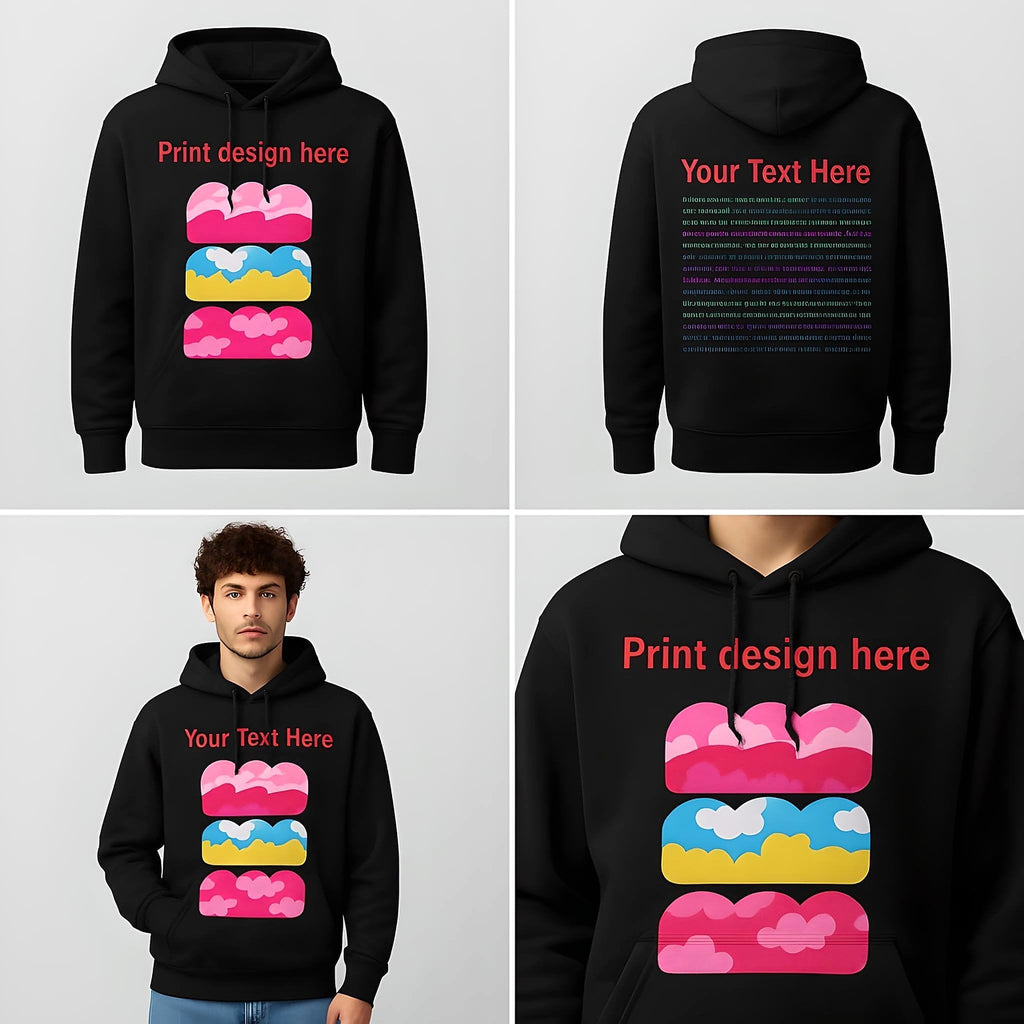 Men's Customizable Printed Long-Sleeved Hoodie - enhanced image 5