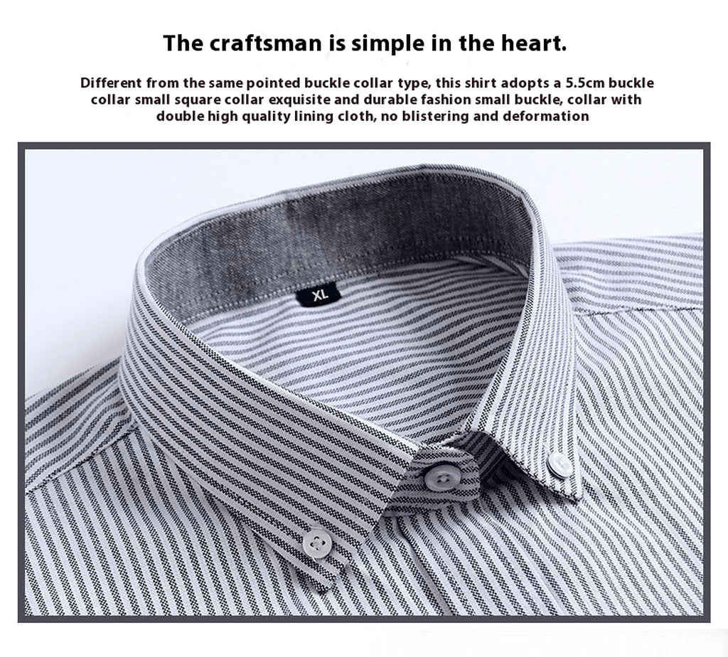 Men's Purified Cotton Long Sleeve DressShirt Anti-wrinkle Heartless Slim Fit - enhanced image 5