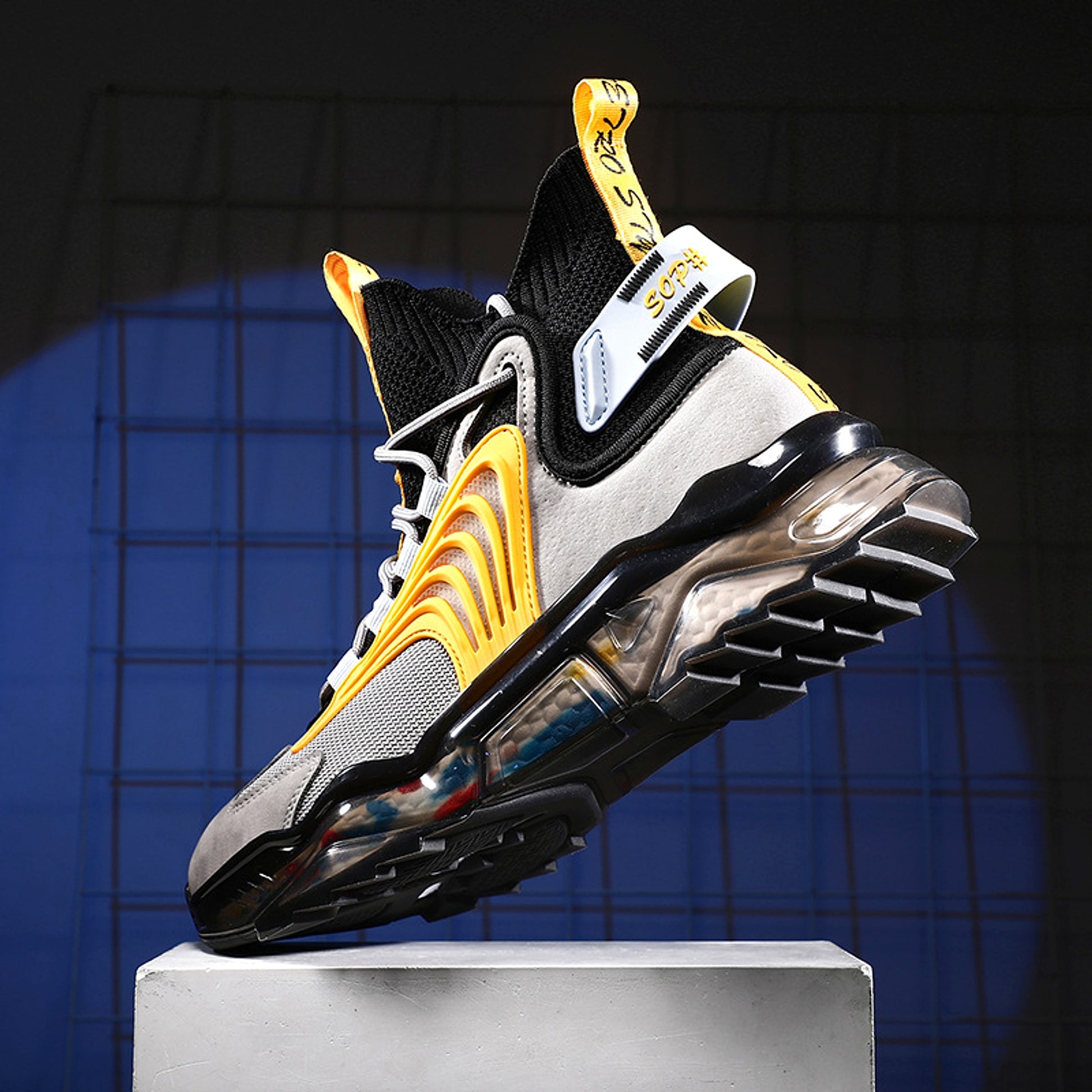 Men's Shoes High Top Shoes Thick Soled Breathable Basketball Shoes - enhanced image 5