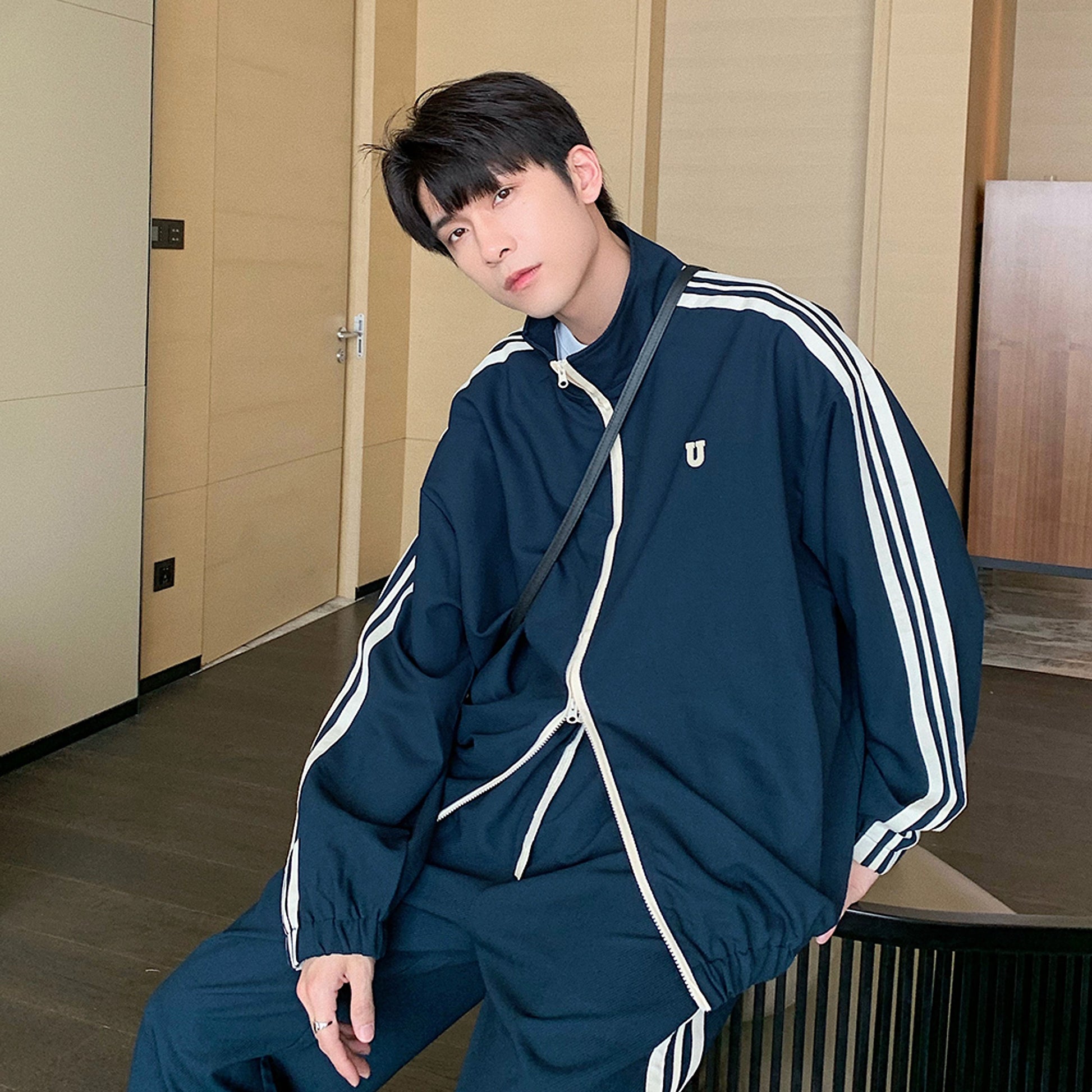 Men's Solid Color Cardigan Sweater Casual Pants Two Piece Set - enhanced image 5