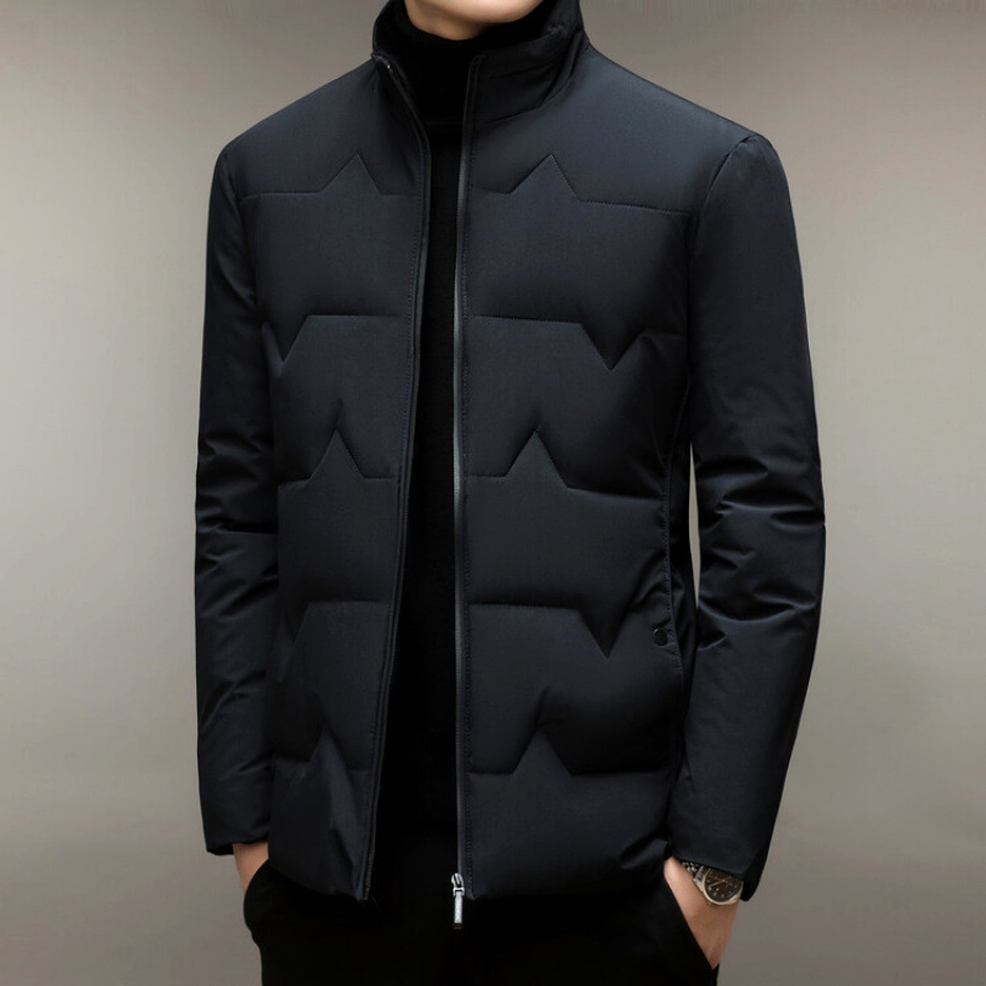 Men's Thickened Cotton-padded Coat Middle-aged Dad Cotton-padded Jacket - enhanced image 5