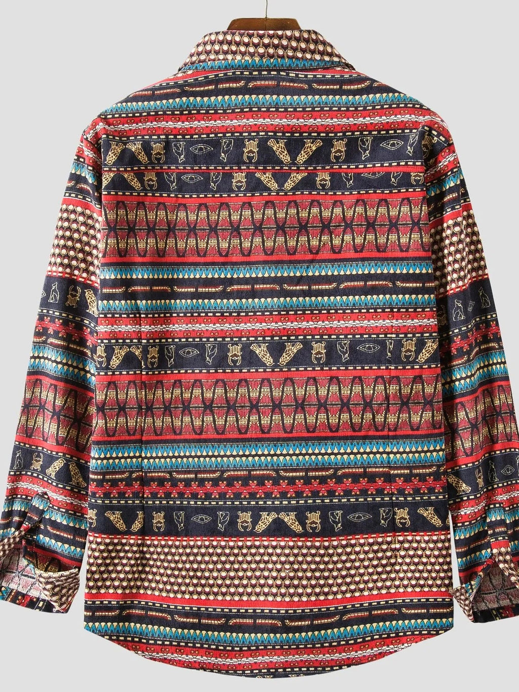 Men's Vintage Ethnic Print Button Down Shirt - enhanced image 5