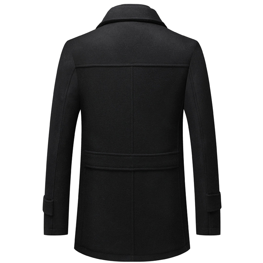 Men's Wool Woolen Thickened Overcoat Jacket - enhanced image 5