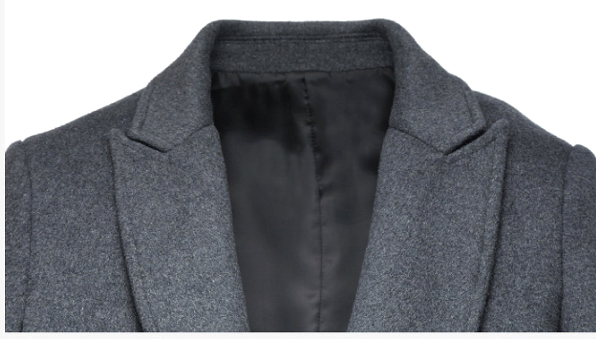 Men's woolen coat slim fit trench coat - enhanced image 5